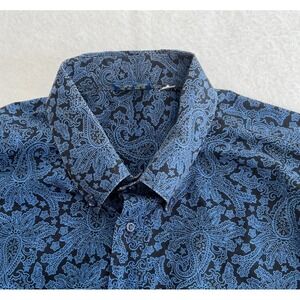 Valdrome‎ Provence Men's Shirt XL Blue Cotton Short Sleeve
